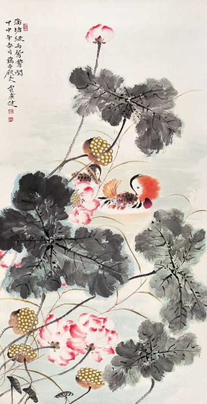 贾广健 甲申（2004年）作 花鸟 镜心